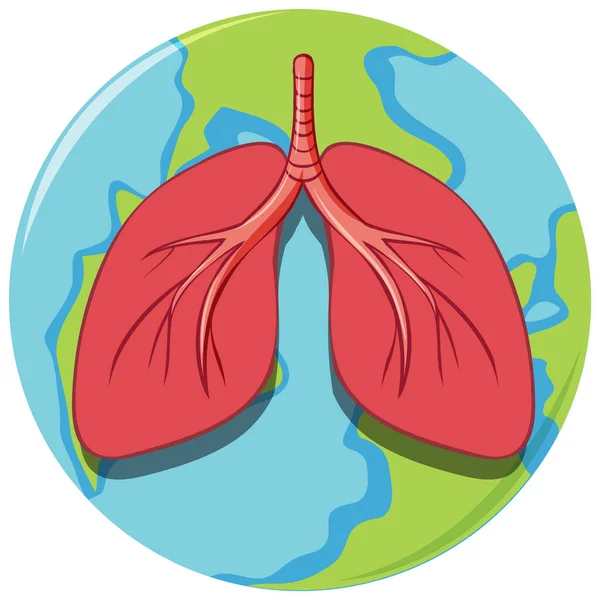 Lungs Human Icon Vector Illustration — Vector de stock
