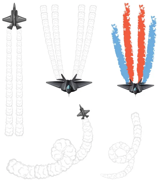 Fighter Plane Smoke Illustration —  Vetores de Stock