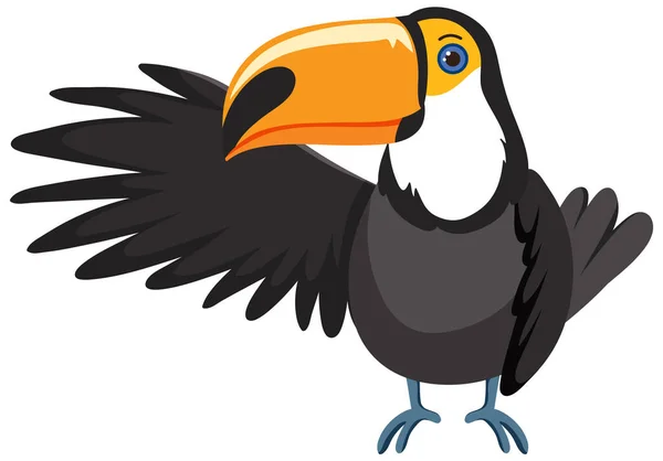 Oiseau Toucan Illustration Style Dessin Animé — Image vectorielle