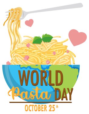 Dünya Makarna Günü Bayrak Tasarımı illüstrasyonu