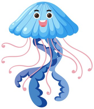 Jellyfish in cartoon style illustration
