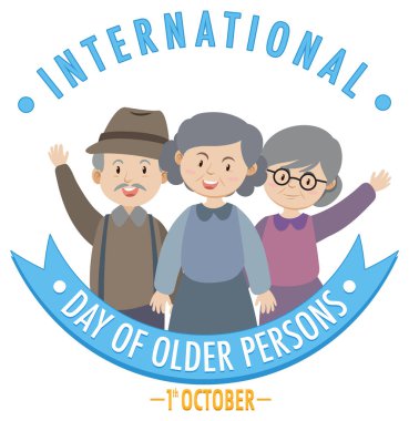 International day of older persons banner design illustration