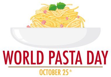 Dünya Makarna Günü Bayrak Tasarımı illüstrasyonu