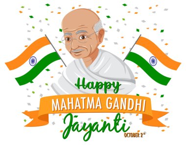 Mahatma Gandhi Jayanti Günü Posteri illüstrasyonu