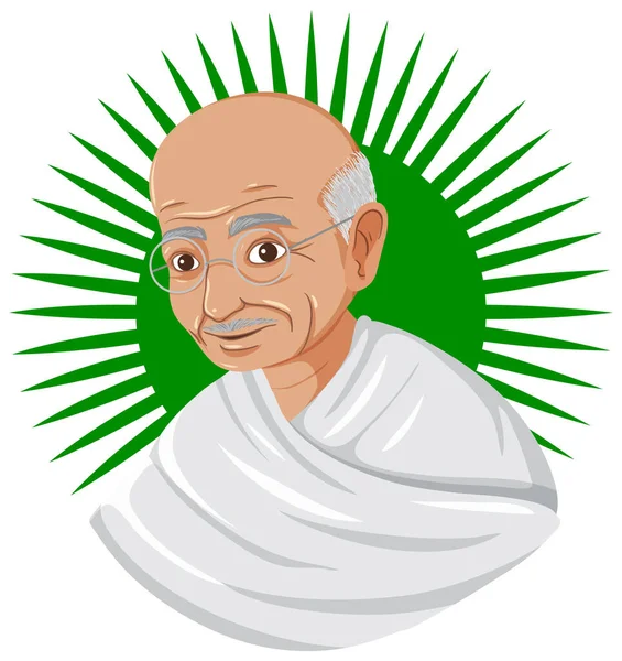 Mahatma Gandhi Portrait Vector Illustration — Archivo Imágenes Vectoriales