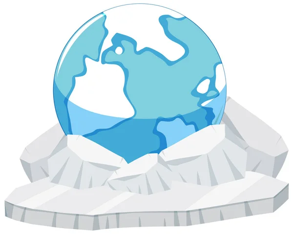 Earth Ice Icon Whute Background Illustration — Διανυσματικό Αρχείο