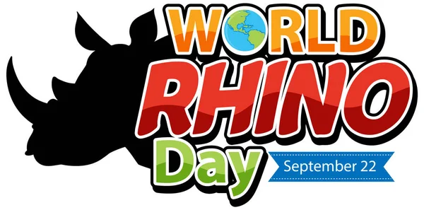 Journée Mondiale Des Rhinocéros Septembre Illustration — Image vectorielle