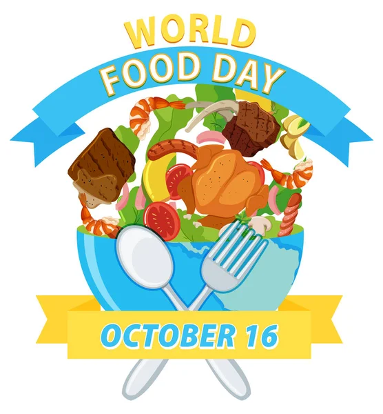 World Food Day Banner Template Illustration — Stockový vektor