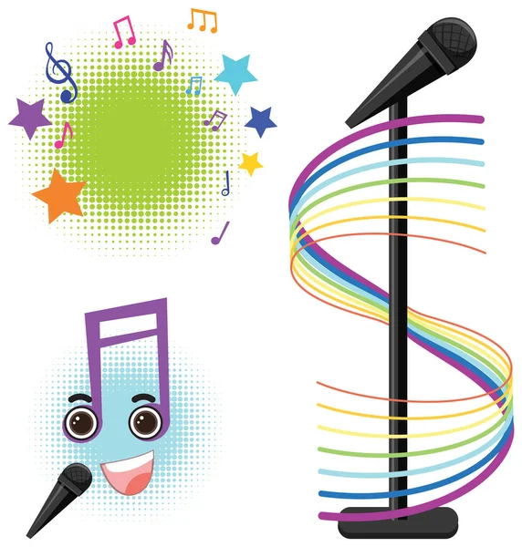 Microphone Musical Symbol Illustration — Archivo Imágenes Vectoriales