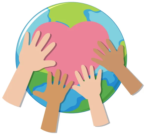 Earth Globe Symbol Heart Illustration — Image vectorielle