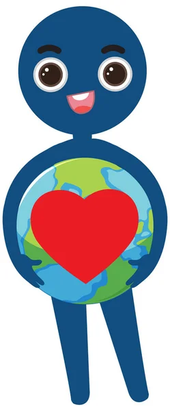 Human Symbol Heart Earth Planet Illustration — 스톡 벡터
