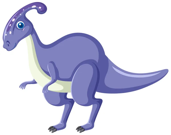 Симпатичная Иллюстрация Мультфильму Паразауролоф Динозавр — стоковый вектор