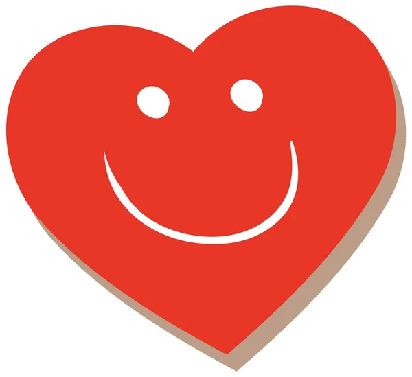 Smile Heart Icon Isolated Illustration — Vector de stock