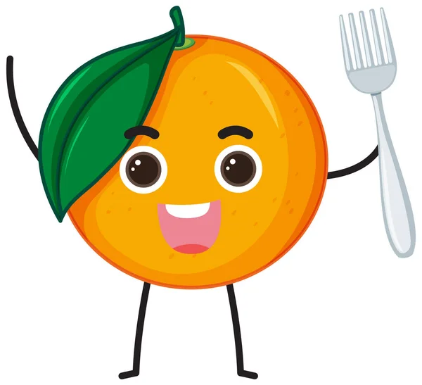 Cute Orange Cartoon Character Illustration — ストックベクタ