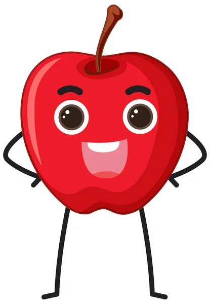 Red Apple Cartoon Character Illustration —  Vetores de Stock