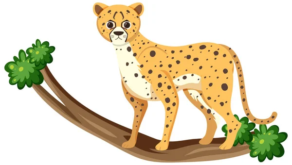 December Cheetah Day Icon White Background Illustration — Archivo Imágenes Vectoriales