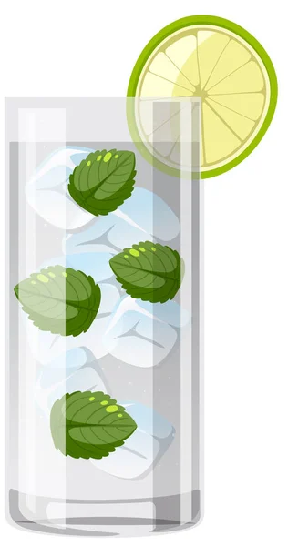 Gin Tonic Coctail Glass Illustration — 스톡 벡터