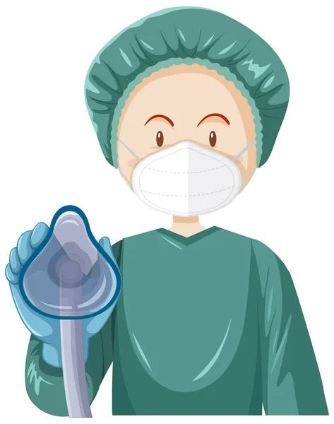 Nurse Anaesthetist Cartoon Character Illustration — Stock vektor