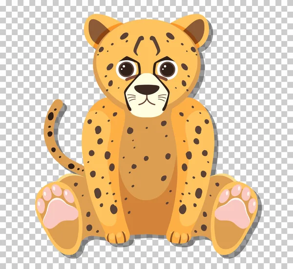 Cute Cheetah Flat Cartoon Style Illustration — ストックベクタ