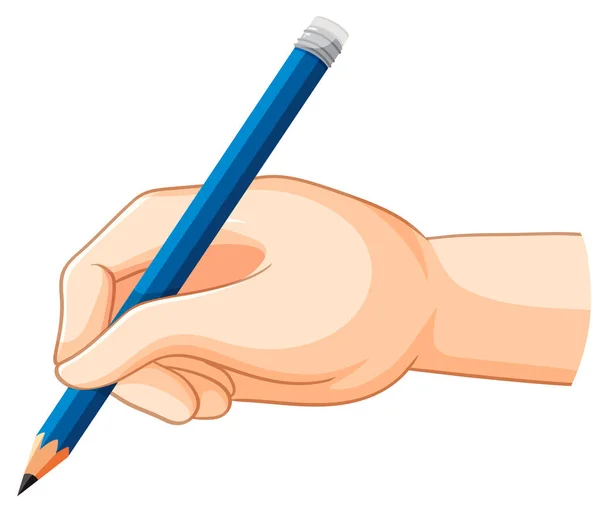 Human Hand Writing Pencil Illustration — Stock Vector