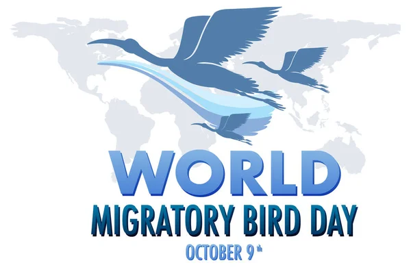 World Migratory Bird Day Banner Template Illustration — Vetor de Stock