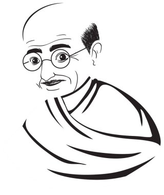 Mahatma Gandhi portresi siyah beyaz