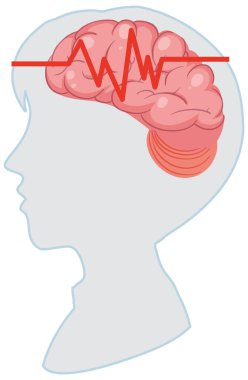 İnsan beyni izole edilmiş vektör çizimi