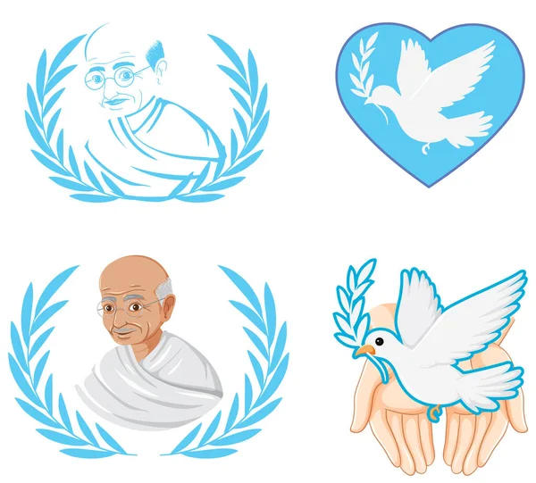 Set Peace Symbols Illustration — ストックベクタ