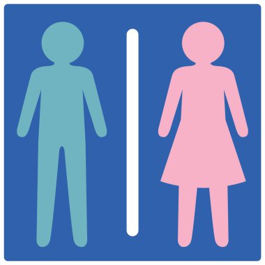 Man and woman restroom sign illustration