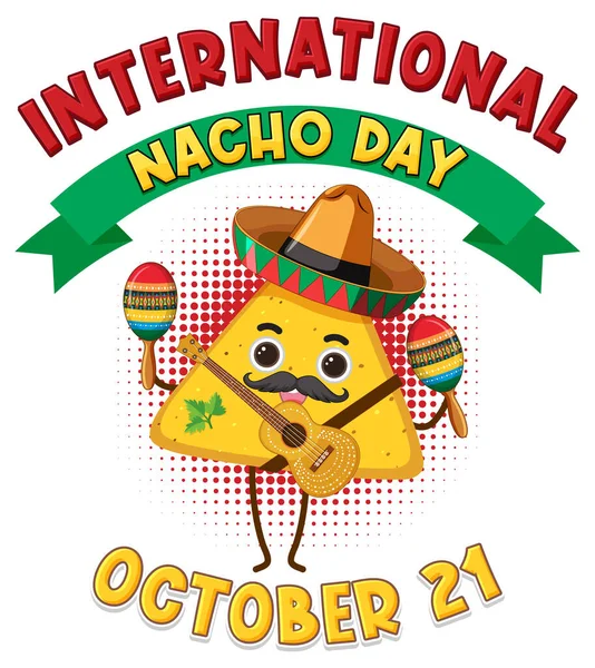 International Nacho Day Banner Design Illustration — Vettoriale Stock