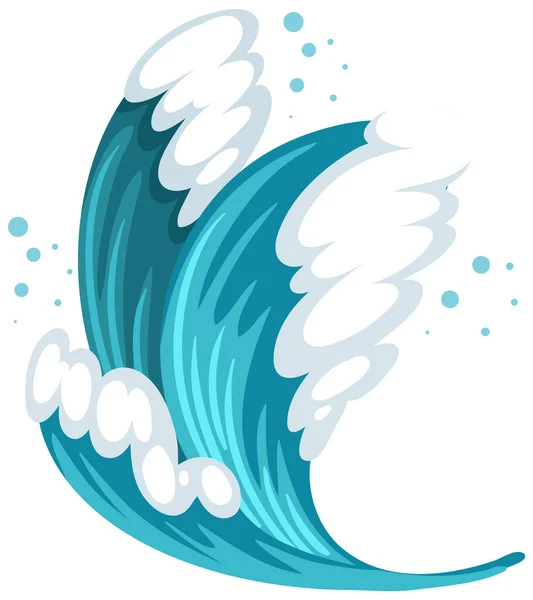 Isolated Ocean Waves Cartoon Style Illustration — Image vectorielle
