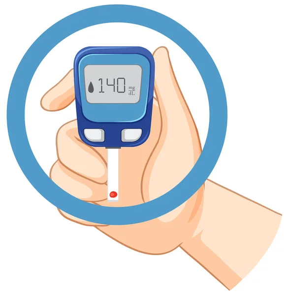 Blood Glucose Monitoring Device Illustration — стоковый вектор