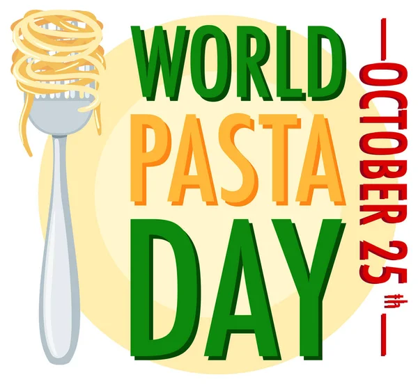 World Pasta Day Banner Design Illustration — Stock Vector