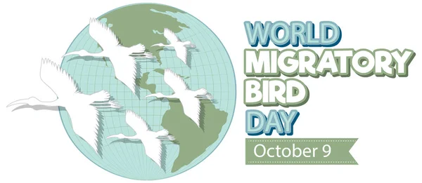 World Migratory Bird Day Banner Concept Illustration — Stock Vector