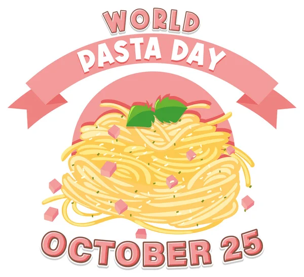 Dünya Makarna Günü Bayrak Tasarımı illüstrasyonu
