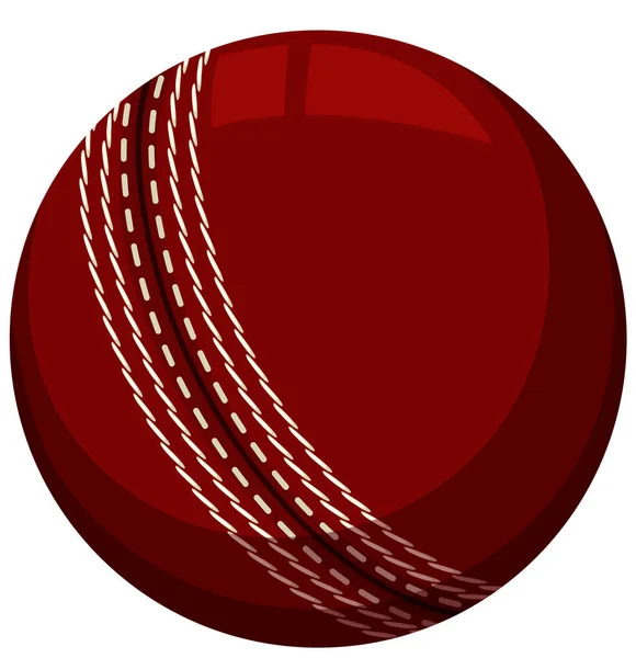 Cricket Ball White Background Illustration — Διανυσματικό Αρχείο