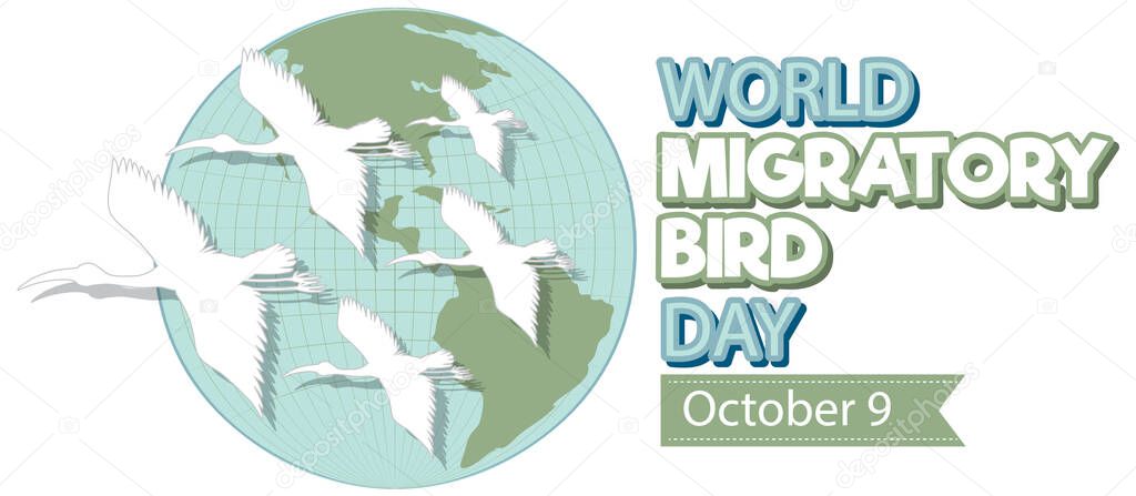 World Migratory Bird Day Banner Concept illustration