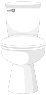 Beyaz arkaplan çiziminde izole edilmiş klozet.