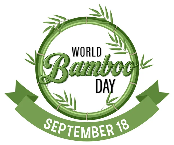 Světový Den Bambusu Září Banner Design Illustration — Stockový vektor
