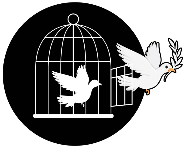 Dove Bird Logo Concept Vector Illustration — Vettoriale Stock