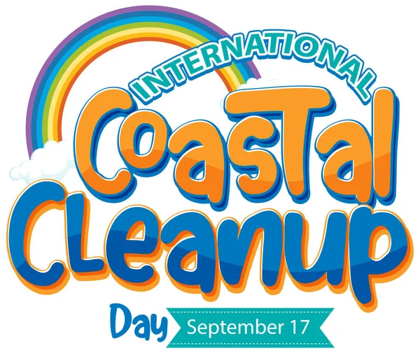 International Coastal Cleanup Day Poster Illustration — Stock Vector