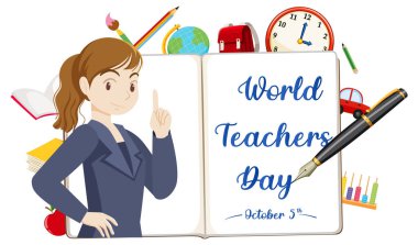 World Teachers Day Poster Design illustration