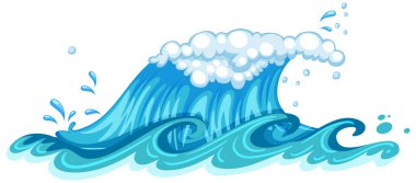 Ocean wave in cartoon style isolated illustration