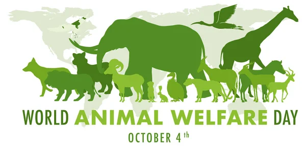 World Animal Welfare Day Concept Vector Illustration — Image vectorielle