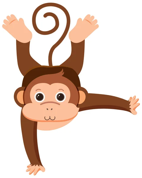 Monkey Dancing Cartoon Character Illustration - Stok Vektor