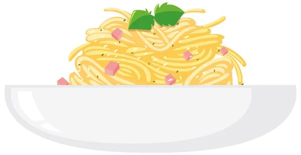Spaghetti Carbonara Bowl Illustration — Stock vektor