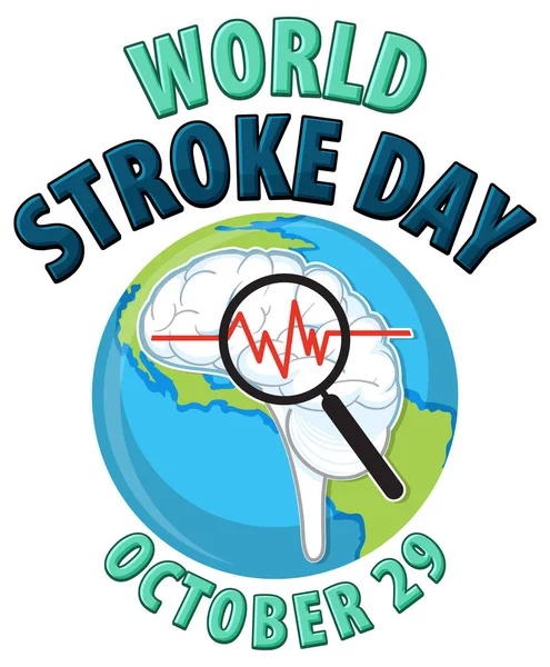 World Stroke Day Banner Design Illustration — Archivo Imágenes Vectoriales