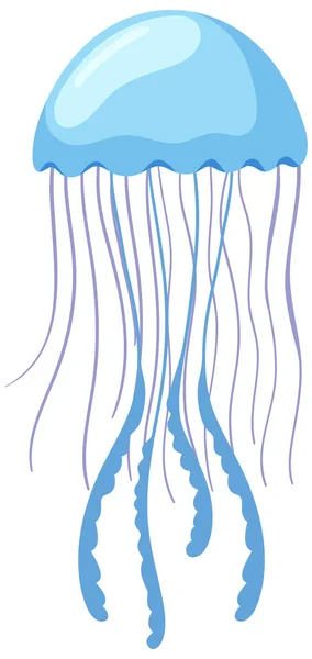 Jellyfish Cartoon Style Illustration - Stok Vektor