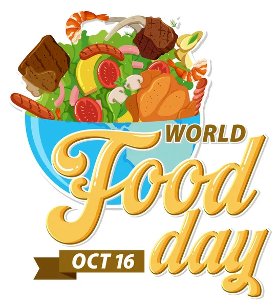 World Food Day Banner Template Illustration — Stockový vektor