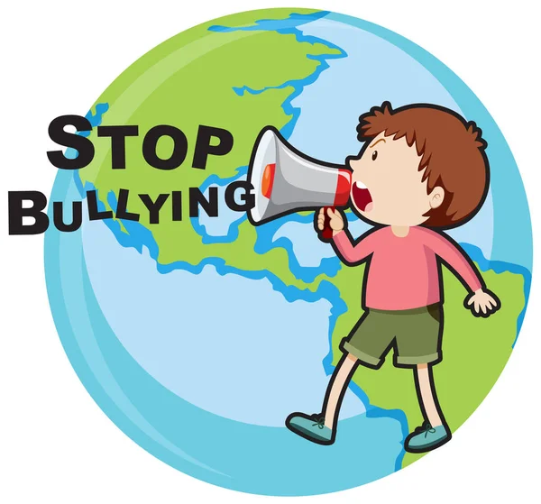 Stop Bullying Banner Concept Vector Illustration — 스톡 벡터